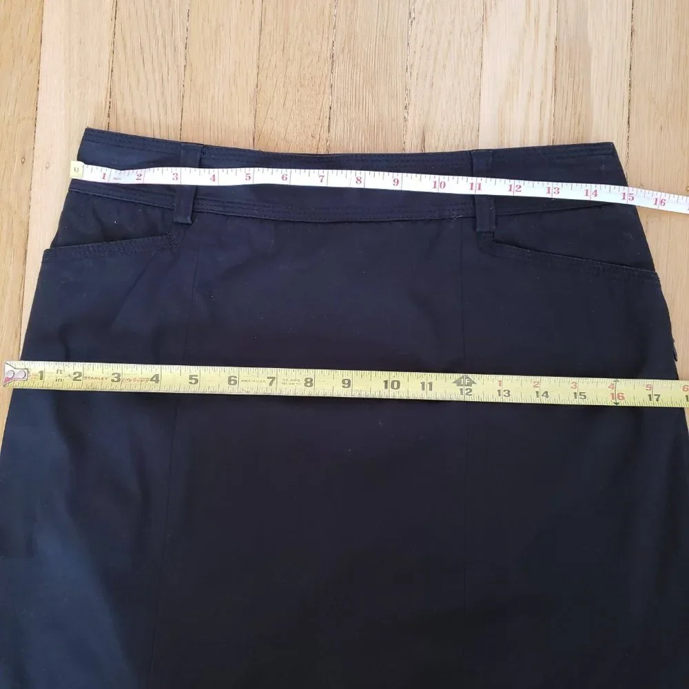J. Crew Petite Black Stretch Pencil Skirt Size P4 Cotton Spandex